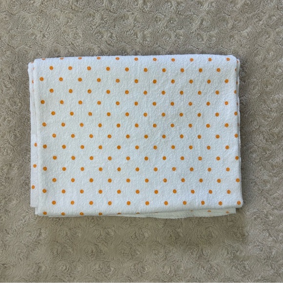 Carter's Orange White Polka Dots Baby Receiving Blanket Flannel Cotton Thin - Picture 1 of 7
